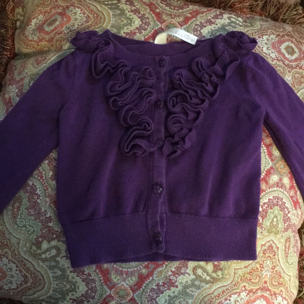 Pretty purple ruffle cardigan